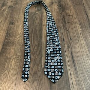 Elegant Black and Blue Checkered Tie